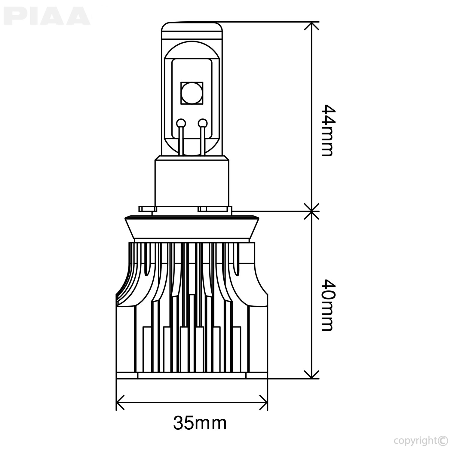 PIAA  9005 (HB3) High Output LED Bulbs 6000k Twin Pack #17201 - 9005